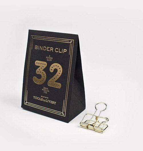 binder clip 32 mm gold
