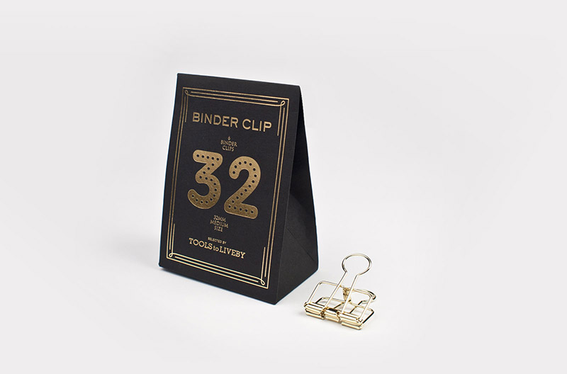 binder clip 32 mm gold