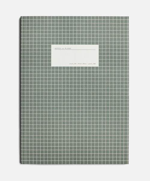 large grid notebook green