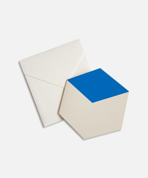 greeting card blue cube