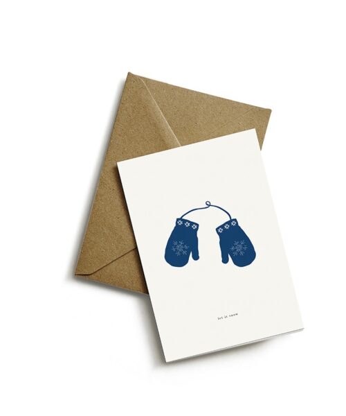 greeting card mittens let it snow