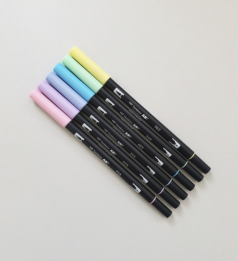 dual brush pen pastel tombow