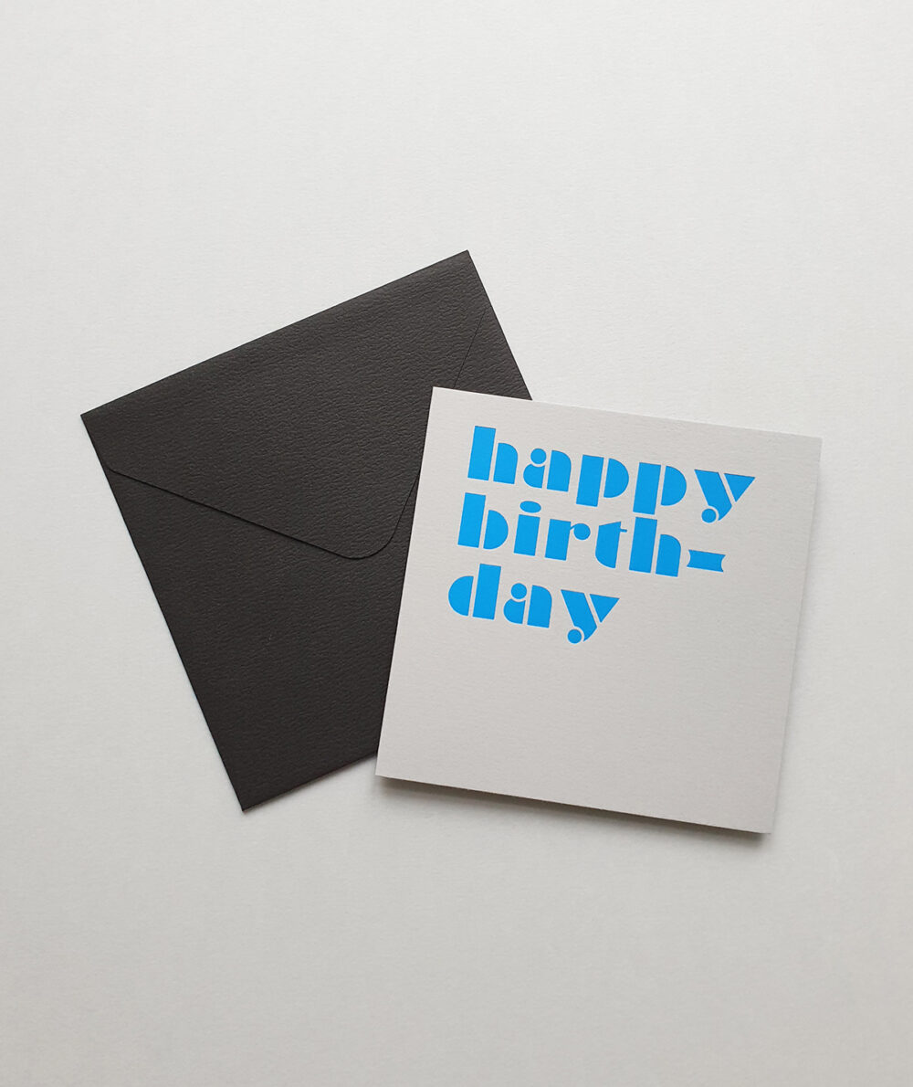 greeting card happy birthday blue gray