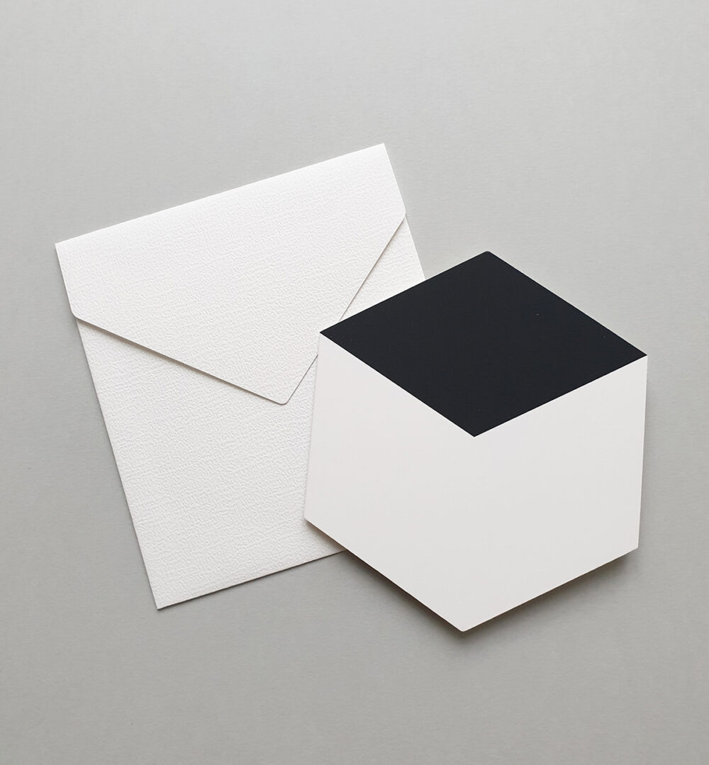 greeting card cube black