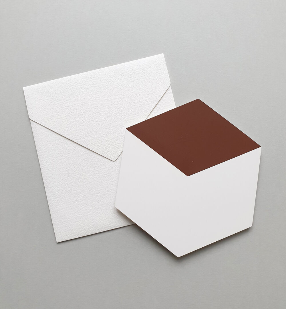 greeting card cube brown