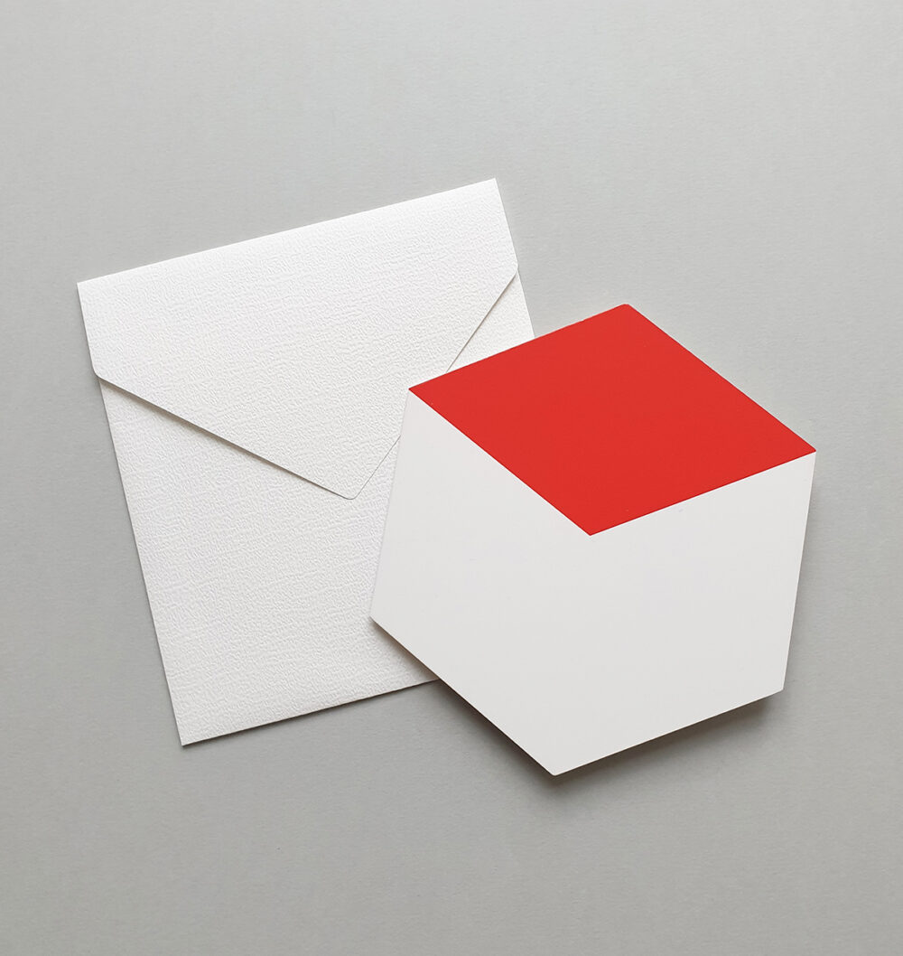 greeting card red cube