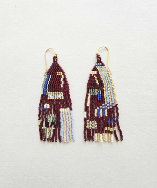 currant seed bead earrings